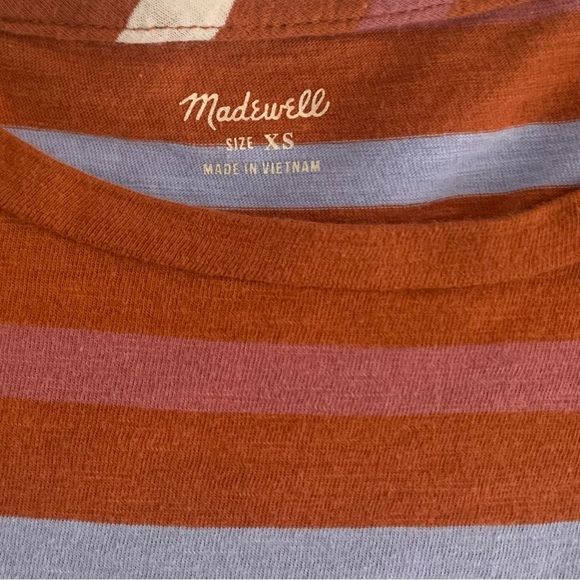 Madewell Blue and Brown Short Sleeve Tee - Picture 2 of 5